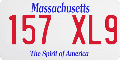 MA license plate 157XL9