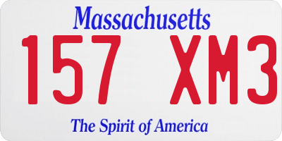 MA license plate 157XM3