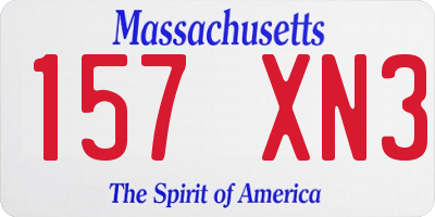 MA license plate 157XN3