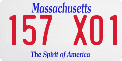 MA license plate 157XO1