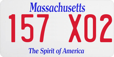 MA license plate 157XO2
