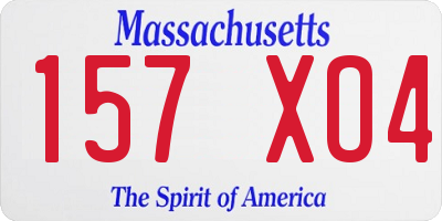 MA license plate 157XO4
