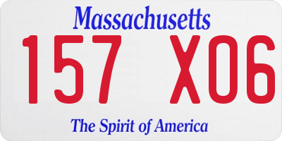MA license plate 157XO6
