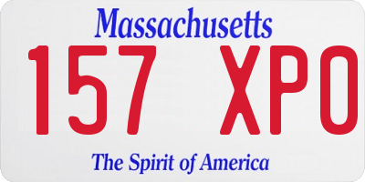 MA license plate 157XP0