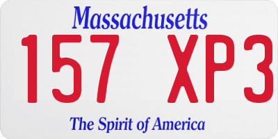 MA license plate 157XP3
