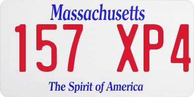 MA license plate 157XP4