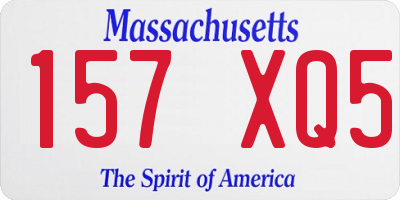 MA license plate 157XQ5
