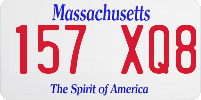 MA license plate 157XQ8