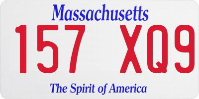 MA license plate 157XQ9