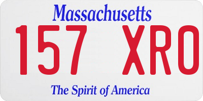 MA license plate 157XR0