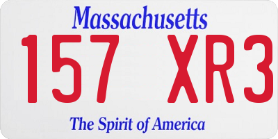 MA license plate 157XR3