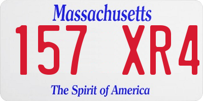 MA license plate 157XR4