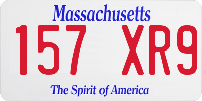 MA license plate 157XR9