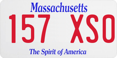 MA license plate 157XS0