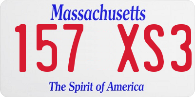 MA license plate 157XS3