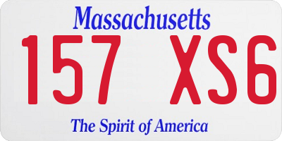 MA license plate 157XS6