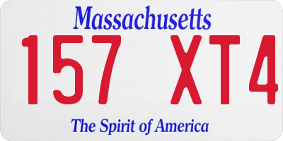 MA license plate 157XT4