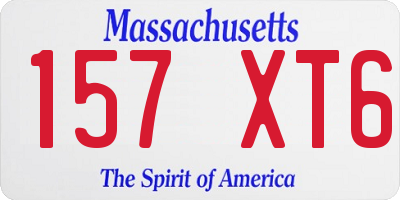 MA license plate 157XT6