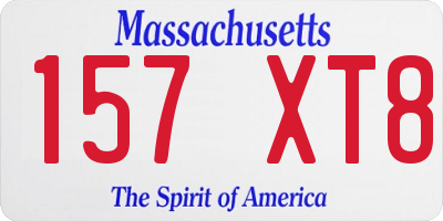 MA license plate 157XT8