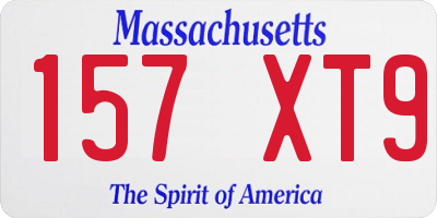 MA license plate 157XT9
