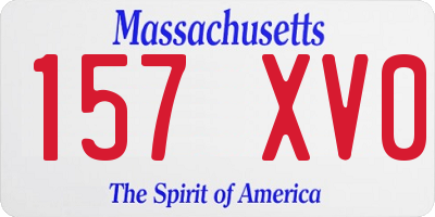 MA license plate 157XV0