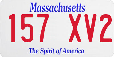 MA license plate 157XV2