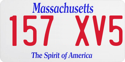 MA license plate 157XV5