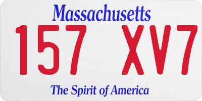 MA license plate 157XV7
