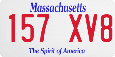 MA license plate 157XV8