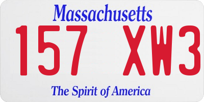 MA license plate 157XW3
