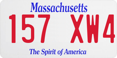 MA license plate 157XW4