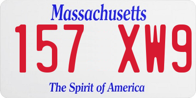 MA license plate 157XW9