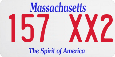 MA license plate 157XX2