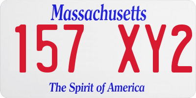 MA license plate 157XY2