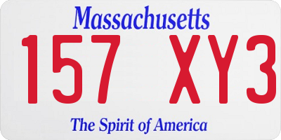 MA license plate 157XY3