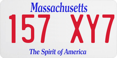 MA license plate 157XY7