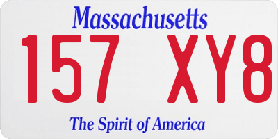 MA license plate 157XY8