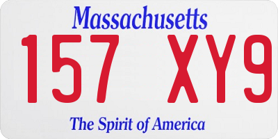 MA license plate 157XY9