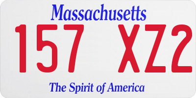 MA license plate 157XZ2