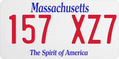 MA license plate 157XZ7