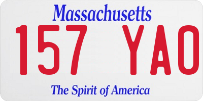 MA license plate 157YA0