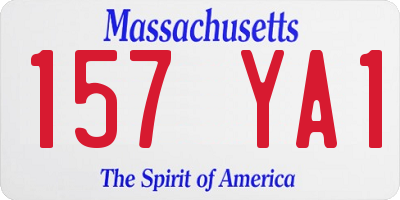 MA license plate 157YA1