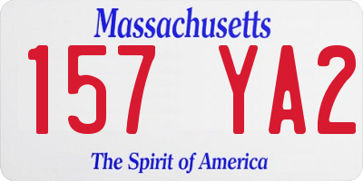 MA license plate 157YA2