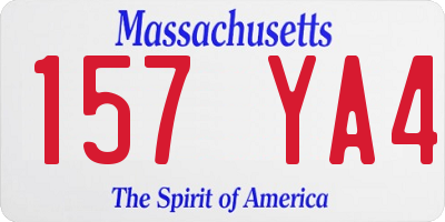 MA license plate 157YA4