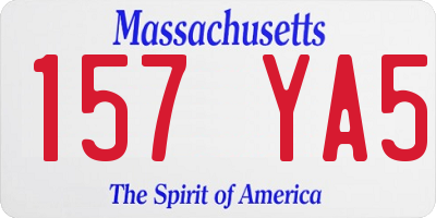 MA license plate 157YA5