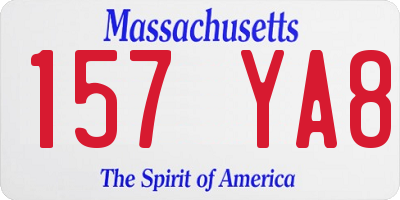 MA license plate 157YA8