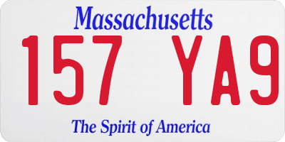 MA license plate 157YA9