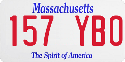 MA license plate 157YB0