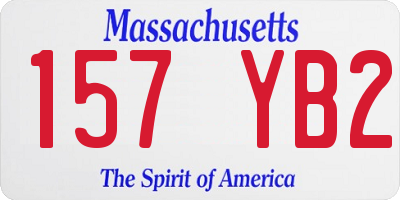 MA license plate 157YB2