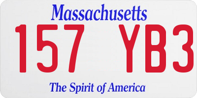 MA license plate 157YB3